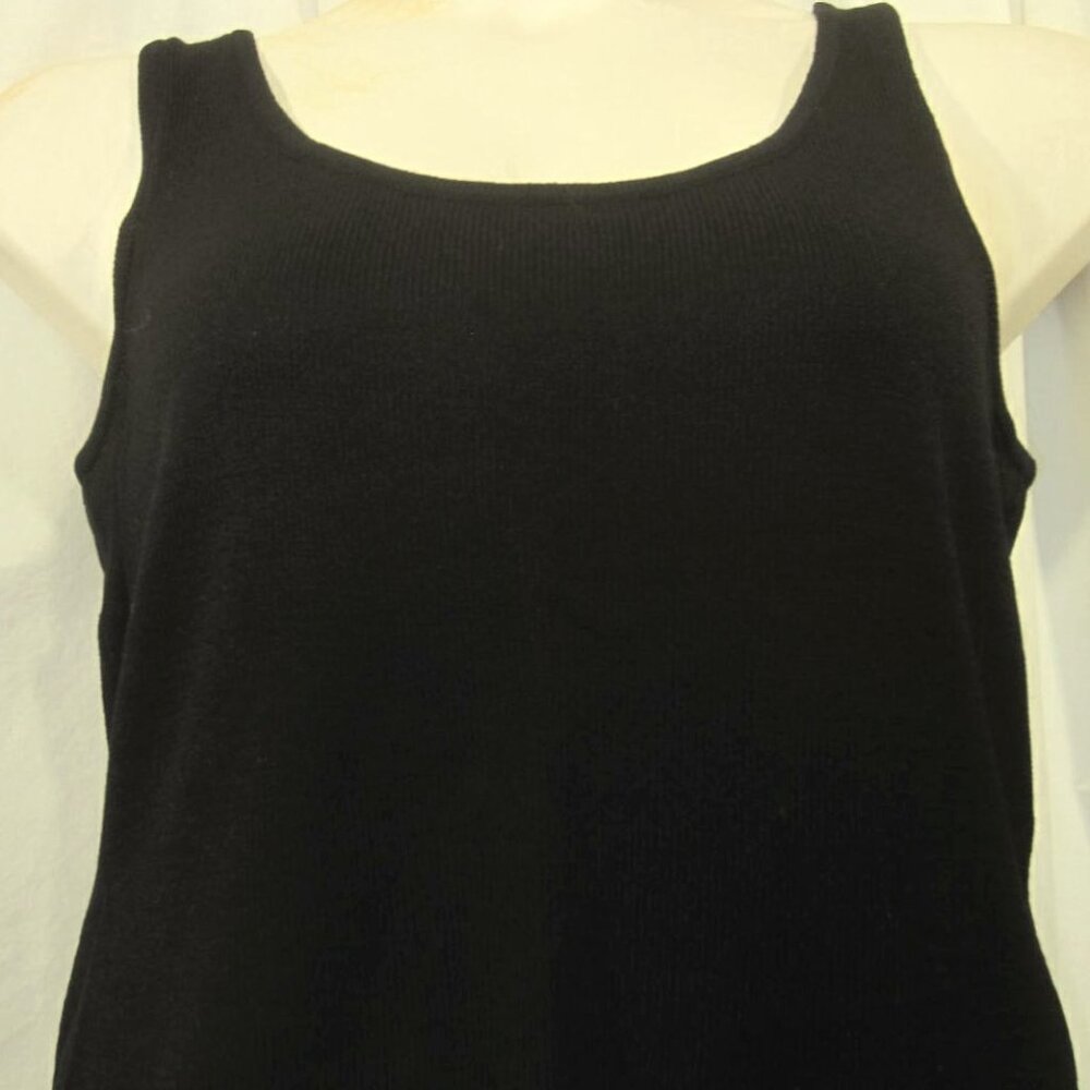 ST JOHN BASICS black knit tank top WOMEN S